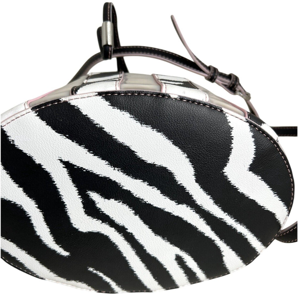 Karl Lagerfeld Paris Adele Zebra Print Novelty Bag With Pink Trim