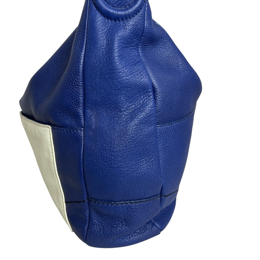 OrYANY Adele Hobo Bag Blue & White Leather Shoulder Purse