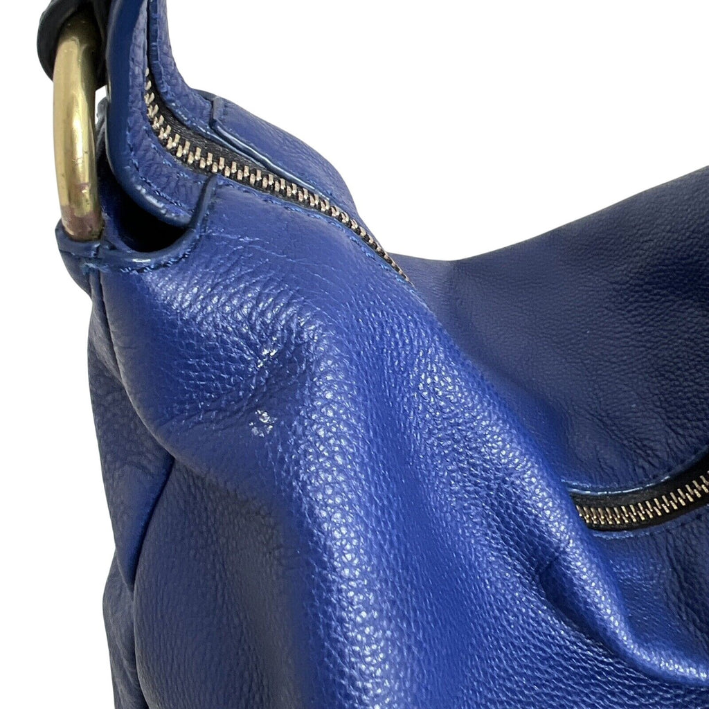 OrYANY Adele Hobo Bag Blue & White Leather Shoulder Purse
