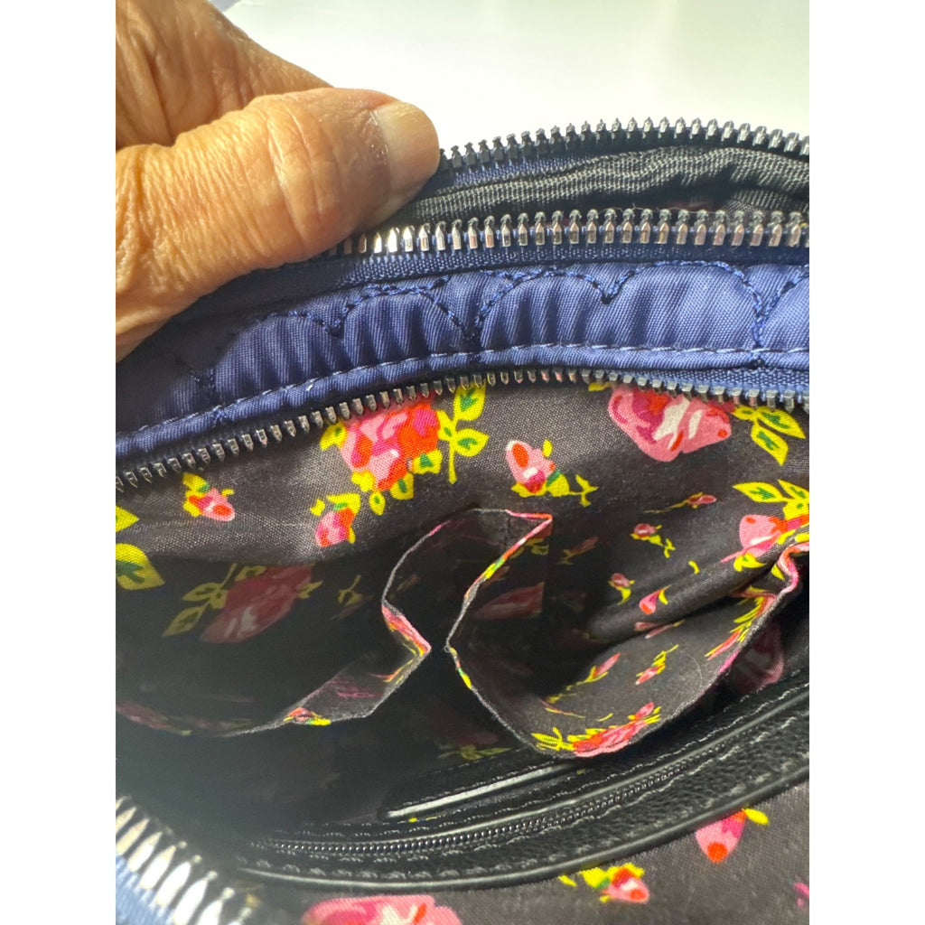 Betsey Johnson Quilted Heart Blue Crossbody Bag With Adjustable Strap