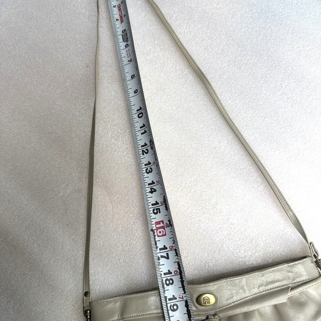 Vintage Etienne Aigner Taupe Leather Crossbody Bag