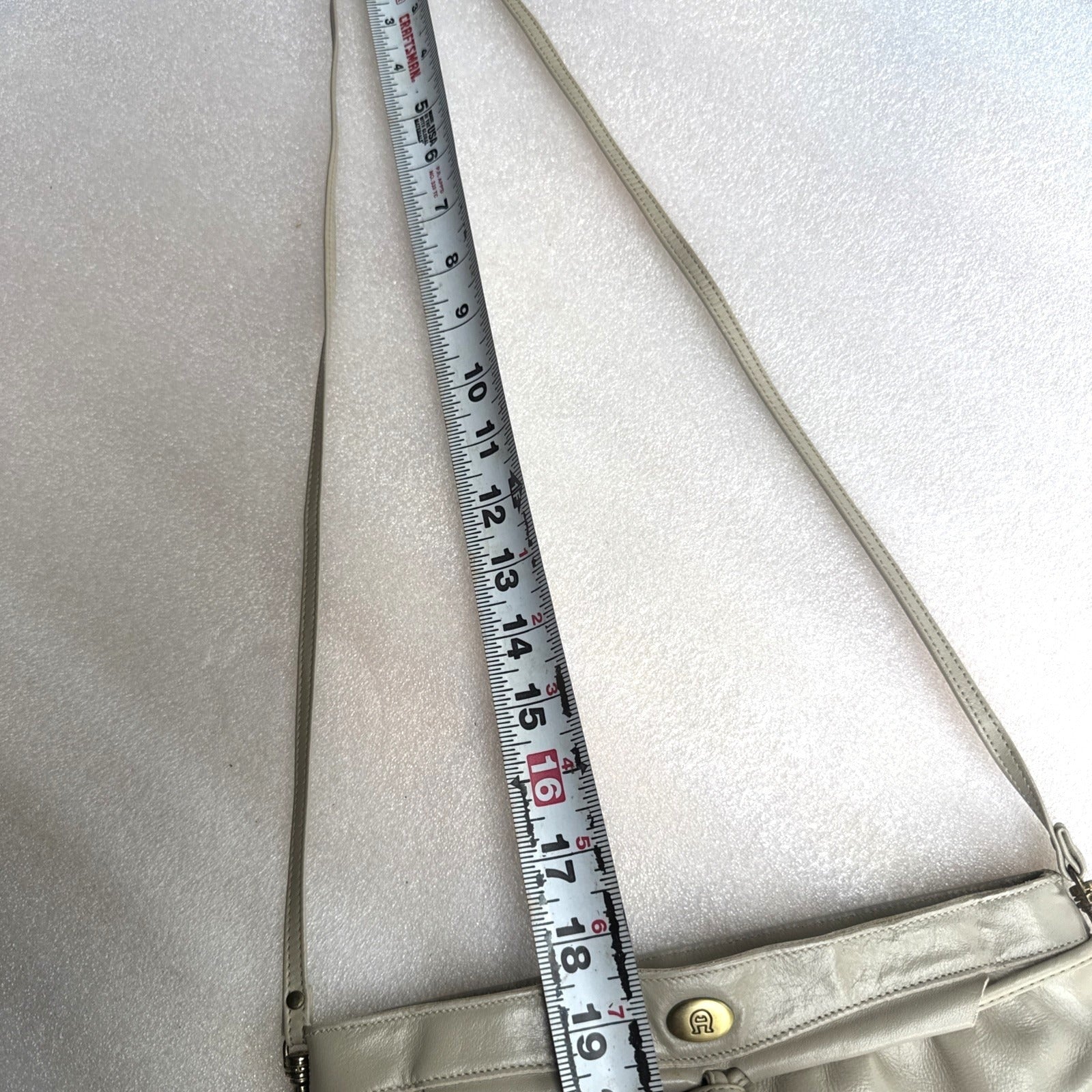 Vintage Etienne Aigner Taupe Leather Crossbody Bag