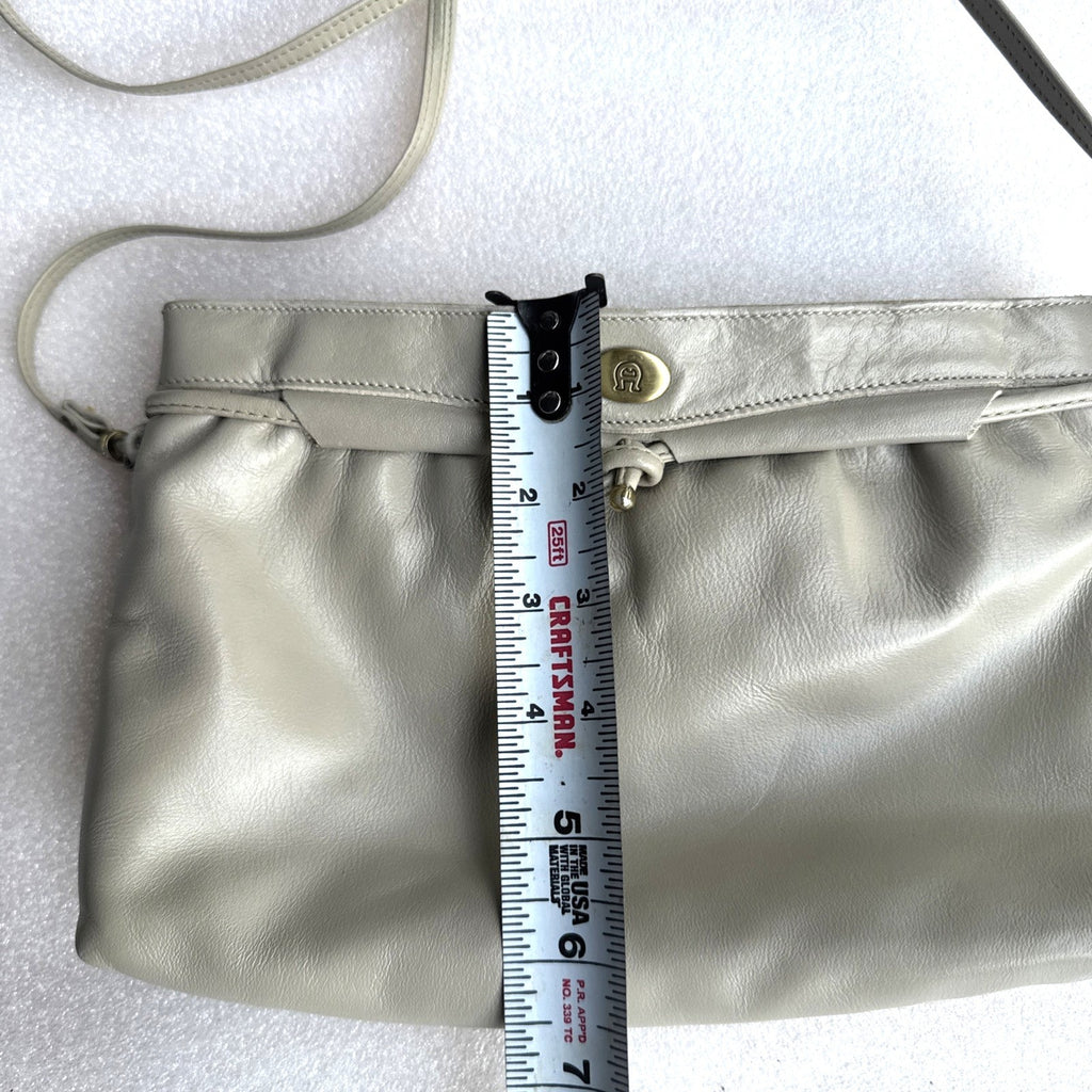 Vintage Etienne Aigner Taupe Leather Crossbody Bag