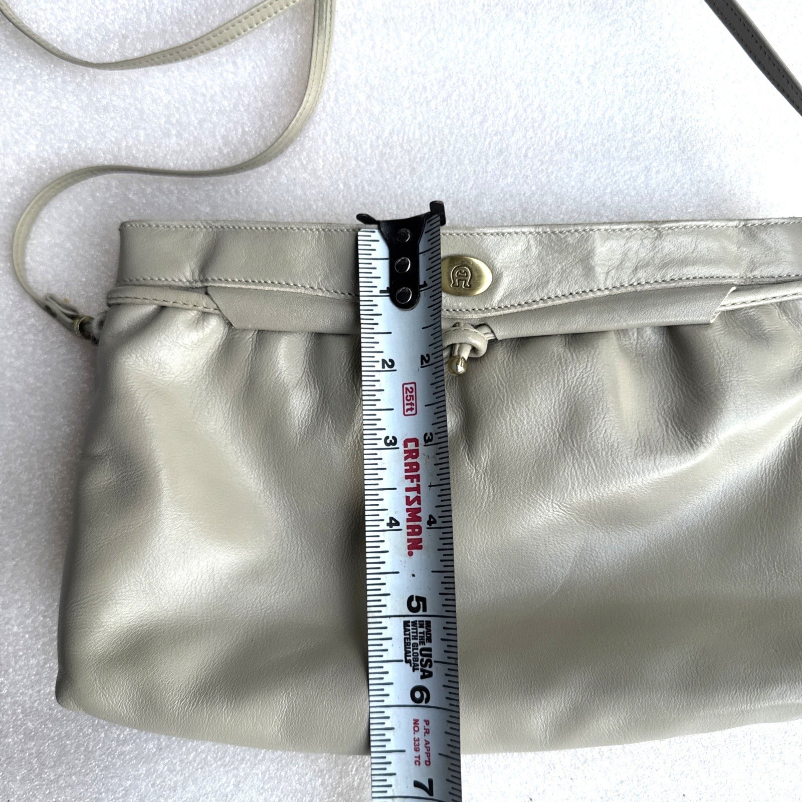 Vintage Etienne Aigner Taupe Leather Crossbody Bag