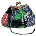 Toledano Retro Floral Clutch Bag With Kiss Lock Multicolor