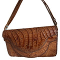 Vintage Crocodile Leather Handbag With Shoulder Strap