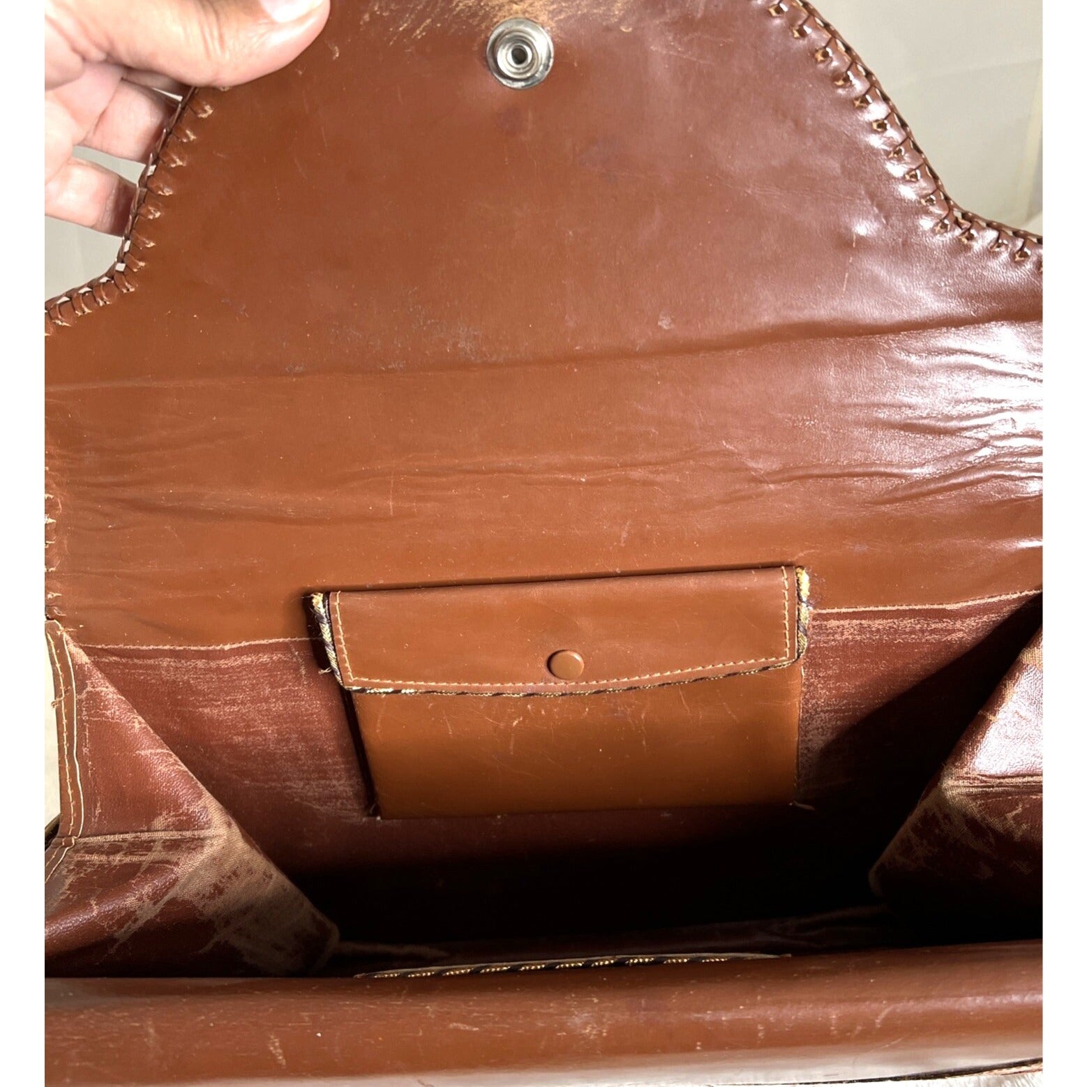 Vintage Crocodile Leather Handbag With Shoulder Strap
