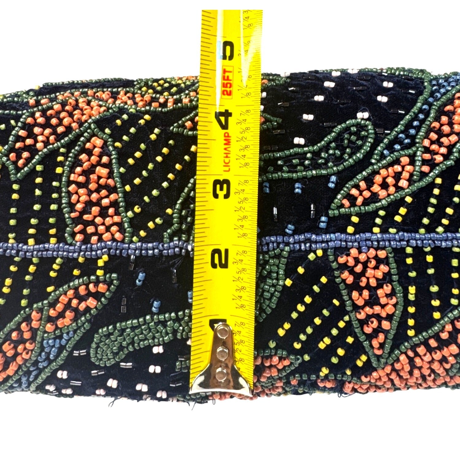 Zara Beaded Multicolor Floral Velvet Handbag With Double Handles
