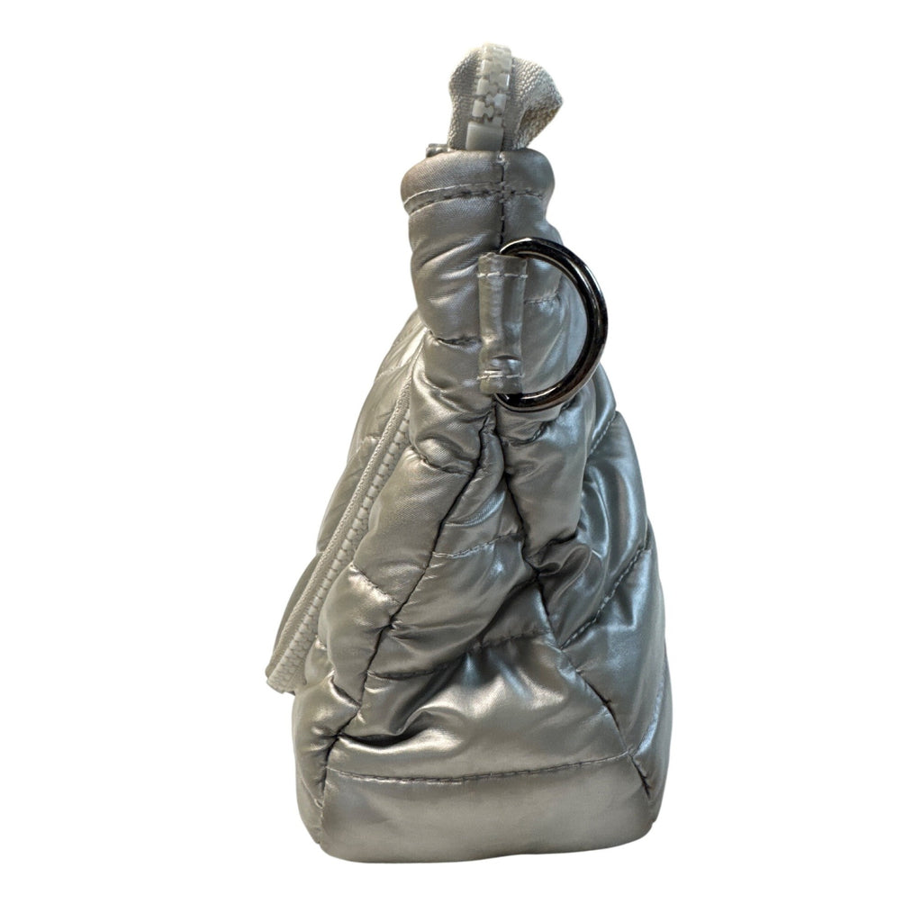Think Royln Quilted Metallic Crossbody Bag With Adjustable Strap - Silver