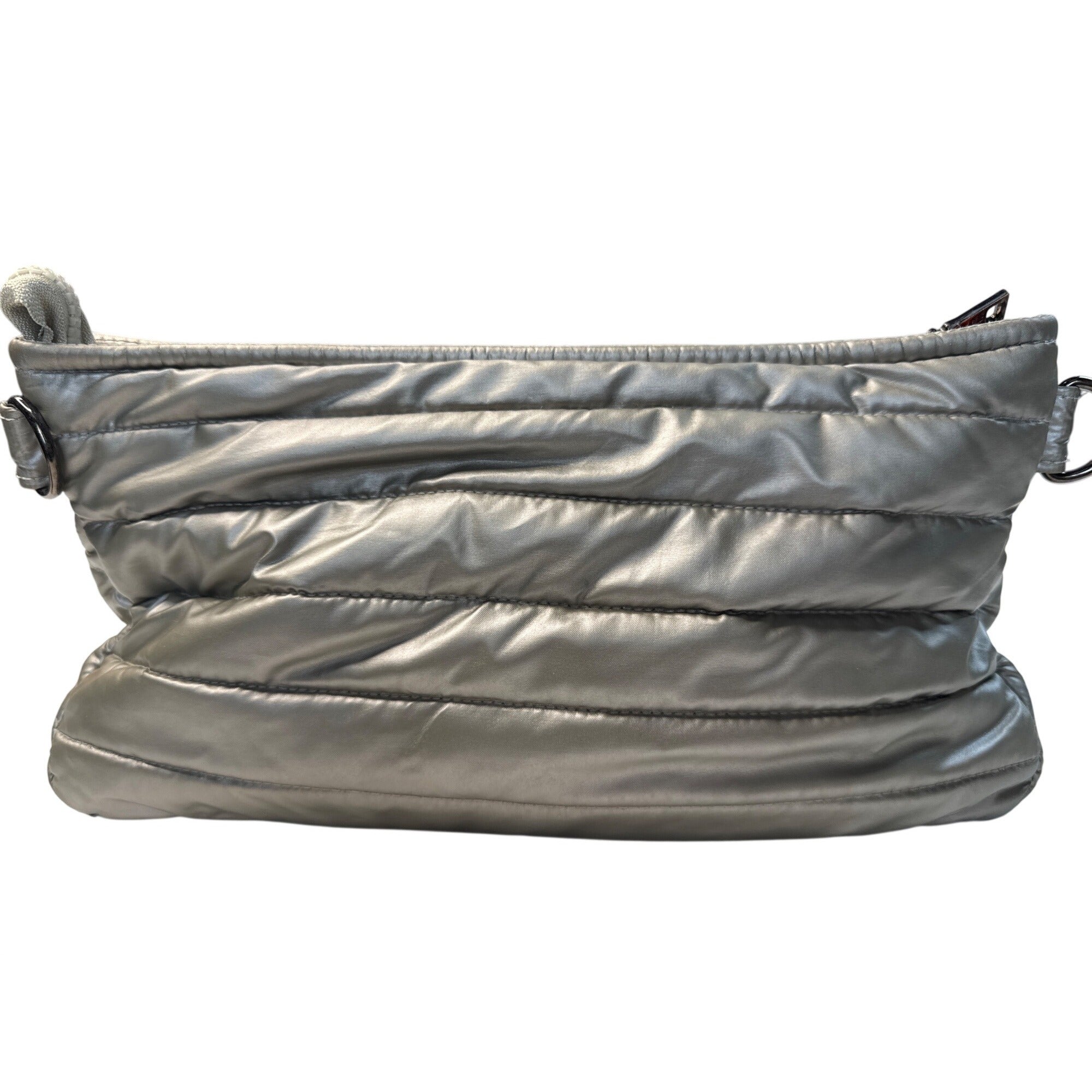Think Royln Quilted Metallic Crossbody Bag With Adjustable Strap - Silver