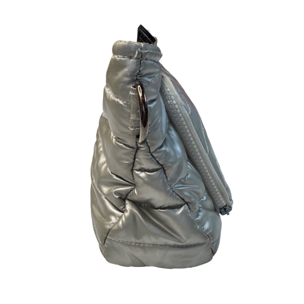 Think Royln Quilted Metallic Crossbody Bag With Adjustable Strap - Silver