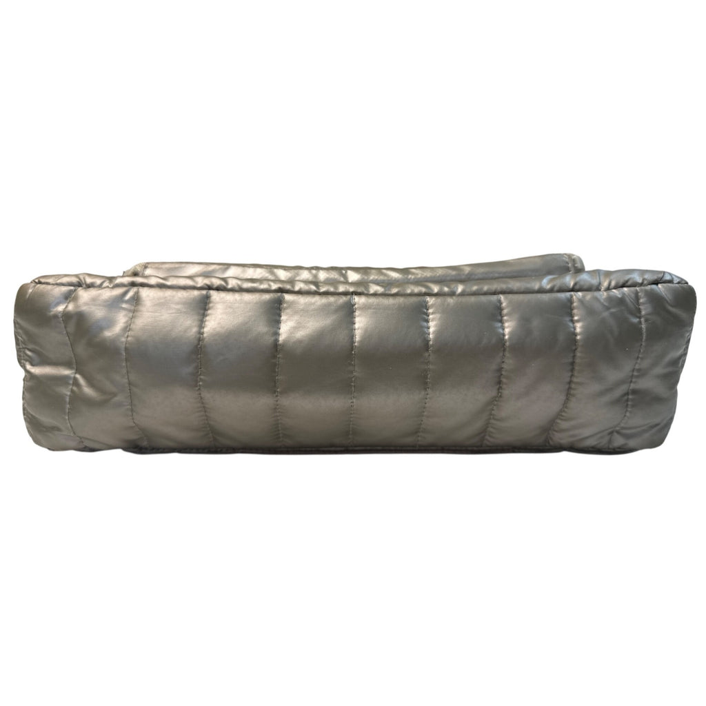 Think Royln Quilted Metallic Crossbody Bag With Adjustable Strap - Silver