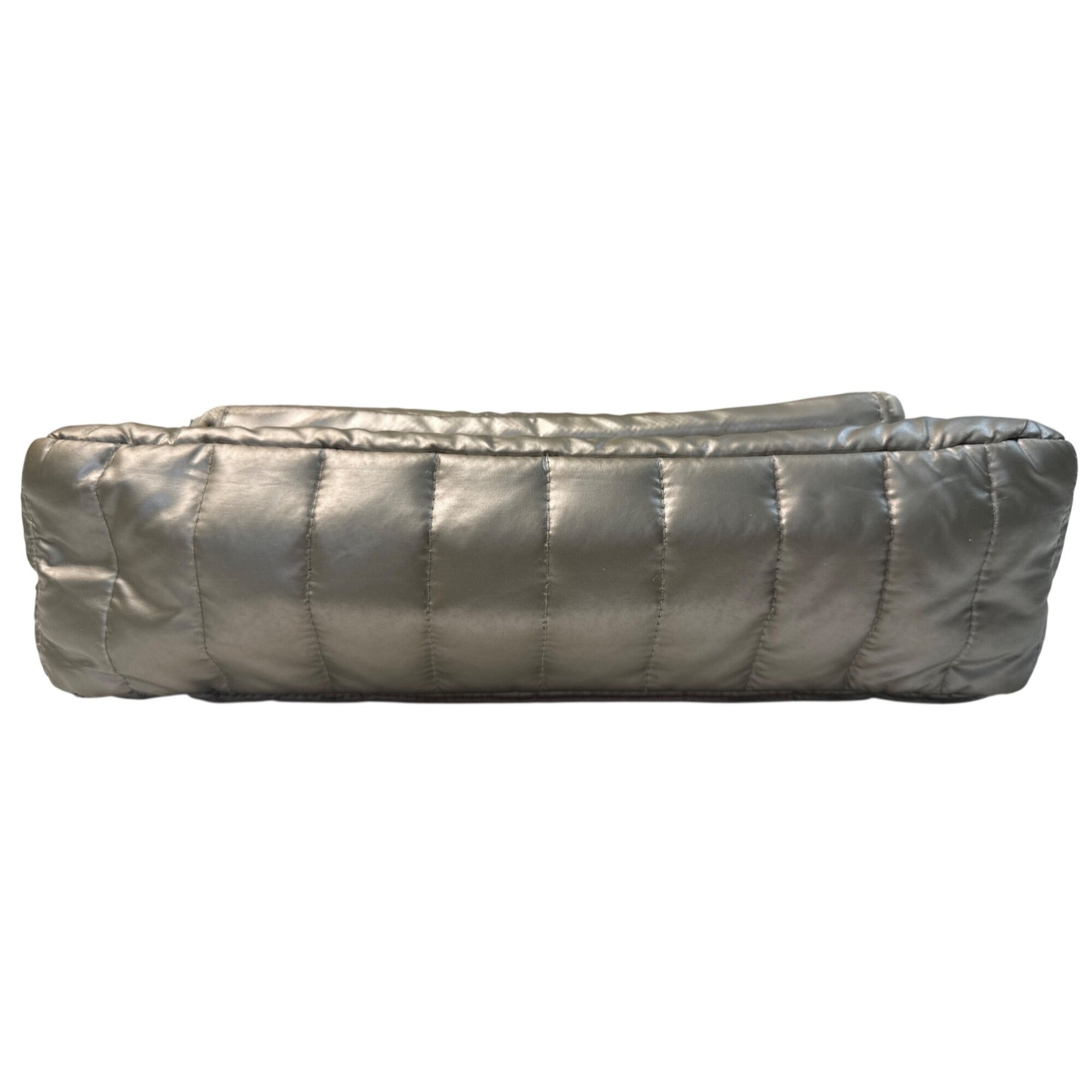 Think Royln Quilted Metallic Crossbody Bag With Adjustable Strap - Silver
