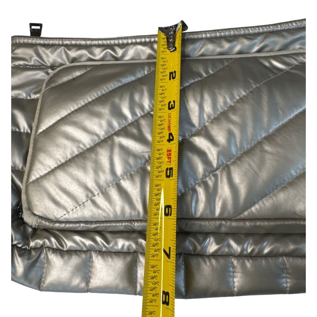 Think Royln Quilted Metallic Crossbody Bag With Adjustable Strap - Silver