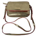Lilly Pulitzer Metallic Gold Crossbody Bag With Pink Trim