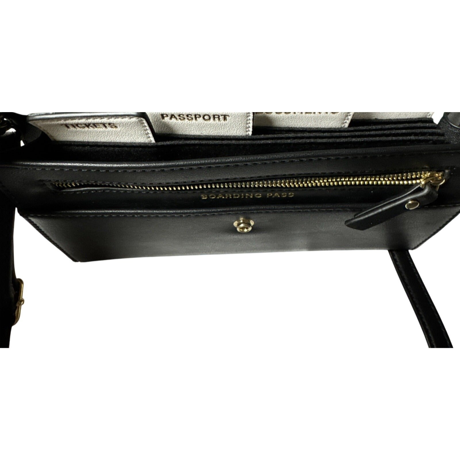 Aldo Black Crossbody Bag W/Embroidered Heart Eye, Rose Design Gold Hardware