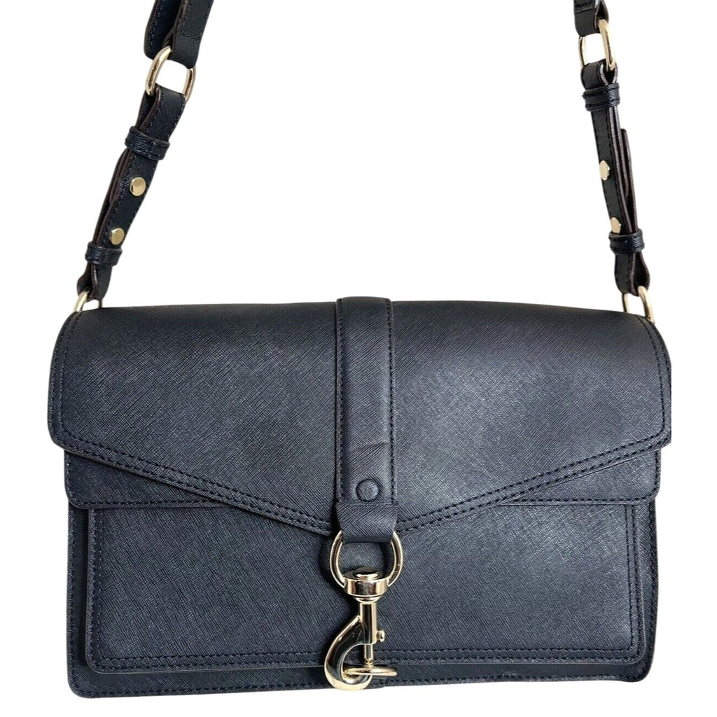 Rebecca Minkoff Black Leather Crossbody Bag W/Gold Hardware