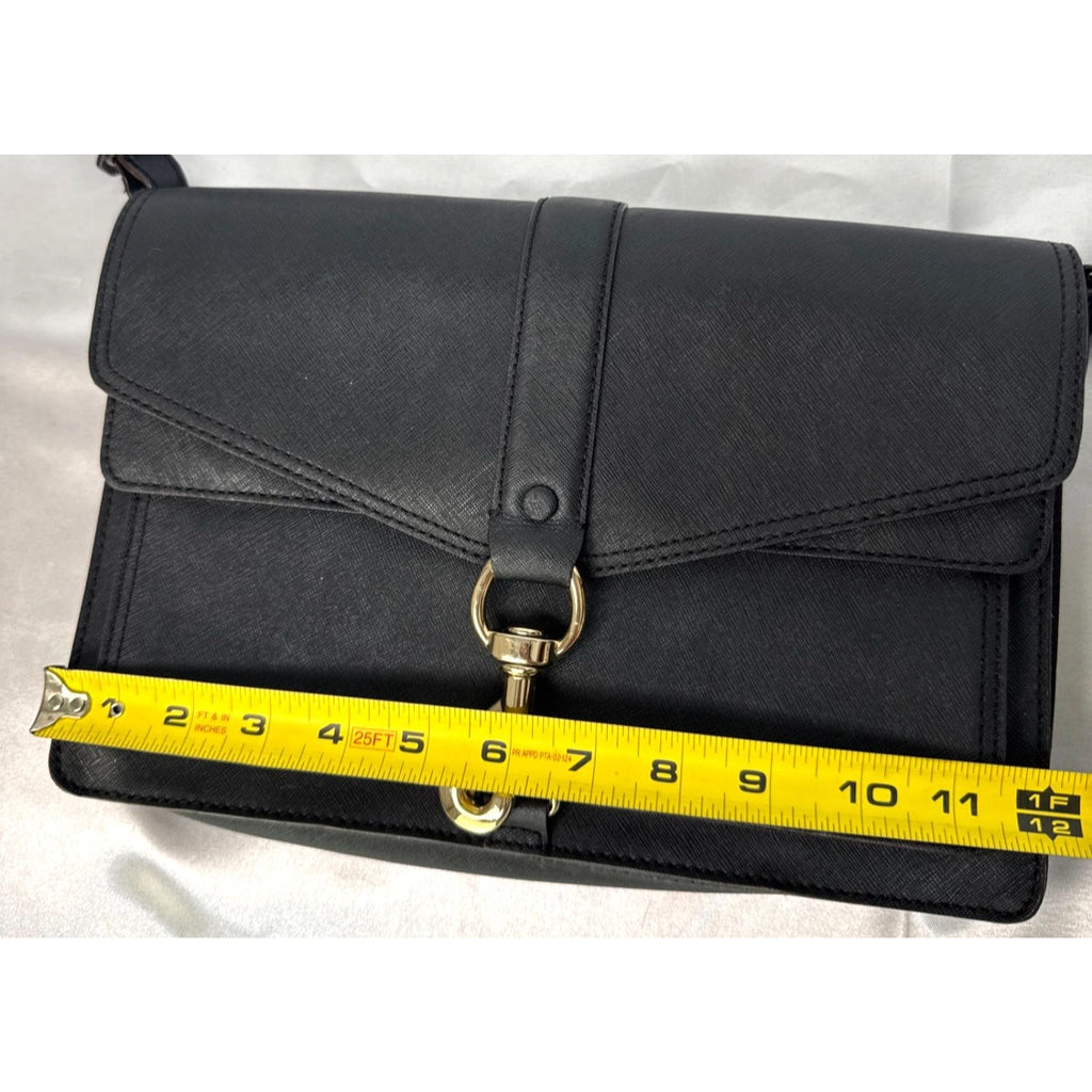 Rebecca Minkoff Black Leather Crossbody Bag W/Gold Hardware