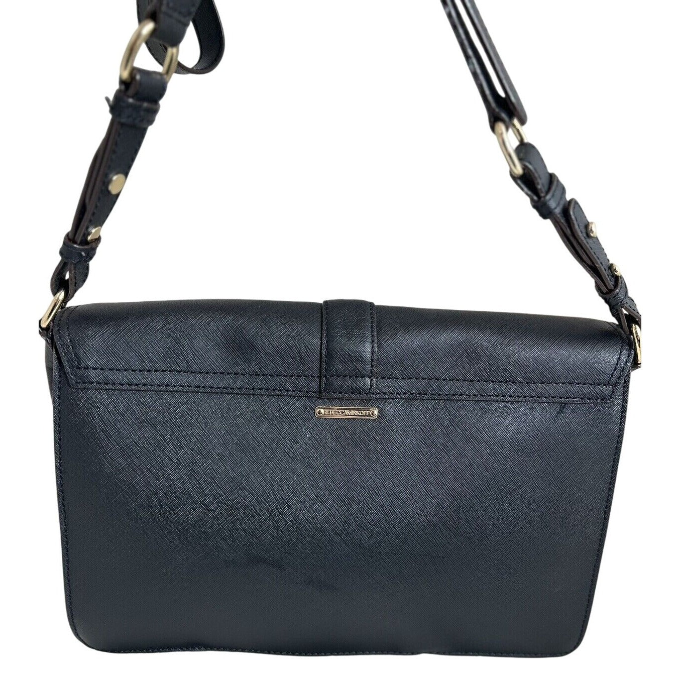 Rebecca Minkoff Black Leather Crossbody Bag W/Gold Hardware