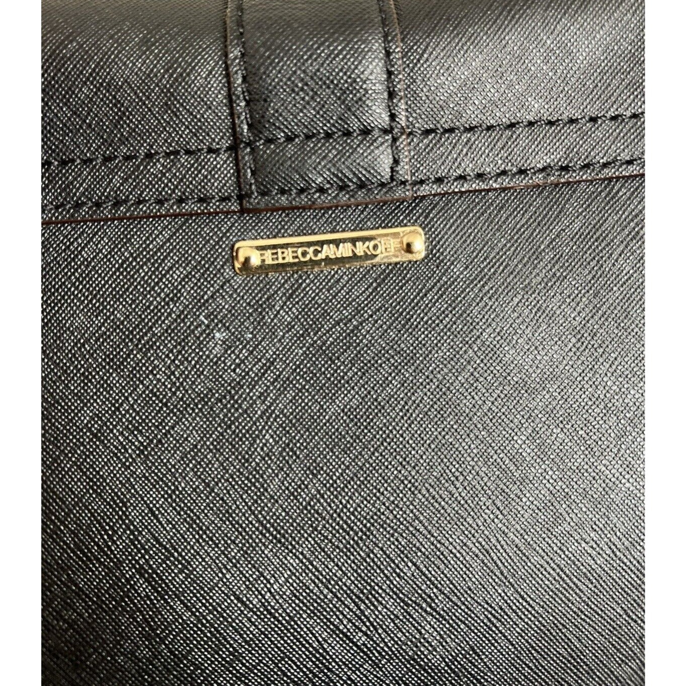 Rebecca Minkoff Black Leather Crossbody Bag W/Gold Hardware