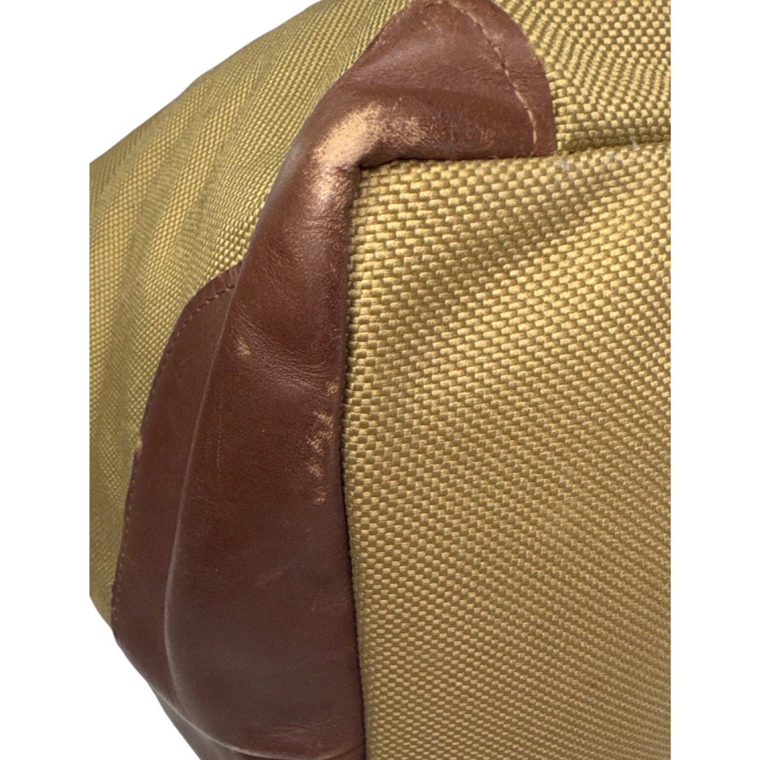 VCP Vintage-Style Canvas Duffel Bag With Brown Leather Trim & Adjustable Strap Large