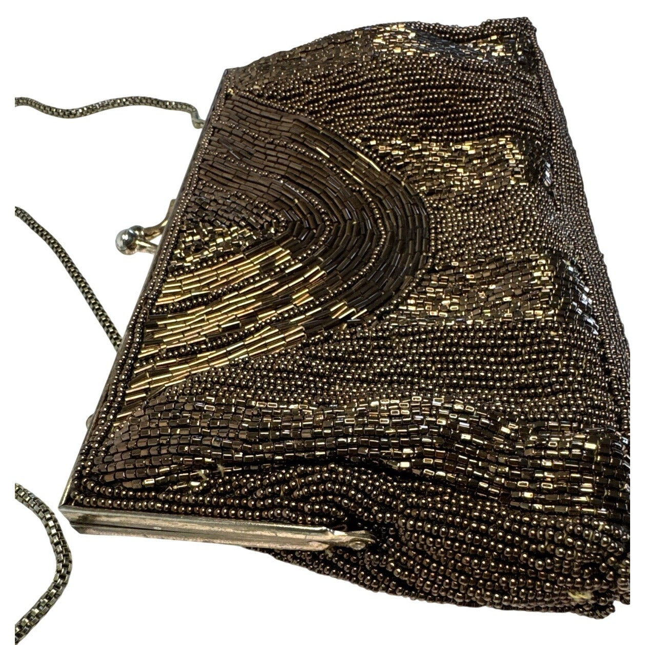 Vintage Magid Handmade in Macu Beaded Evening Purse W/Chain Strap