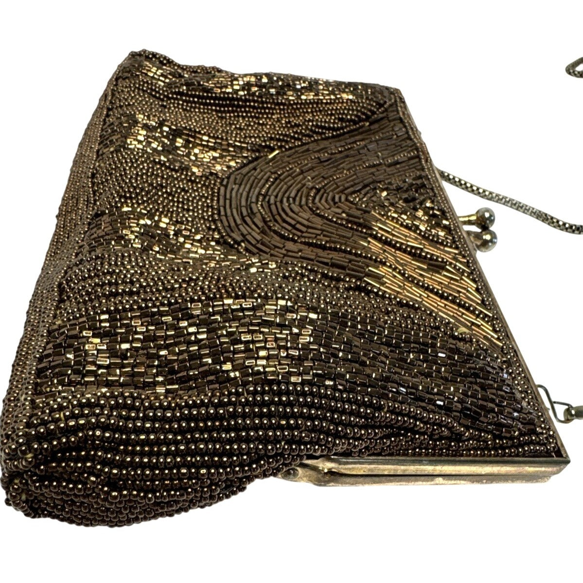 Vintage Magid Handmade in Macu Beaded Evening Purse W/Chain Strap