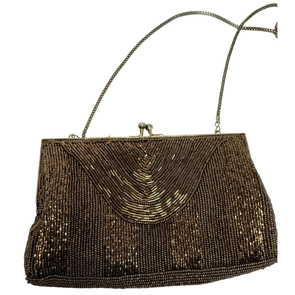 Vintage Magid Handmade in Macu Beaded Evening Purse W/Chain Strap