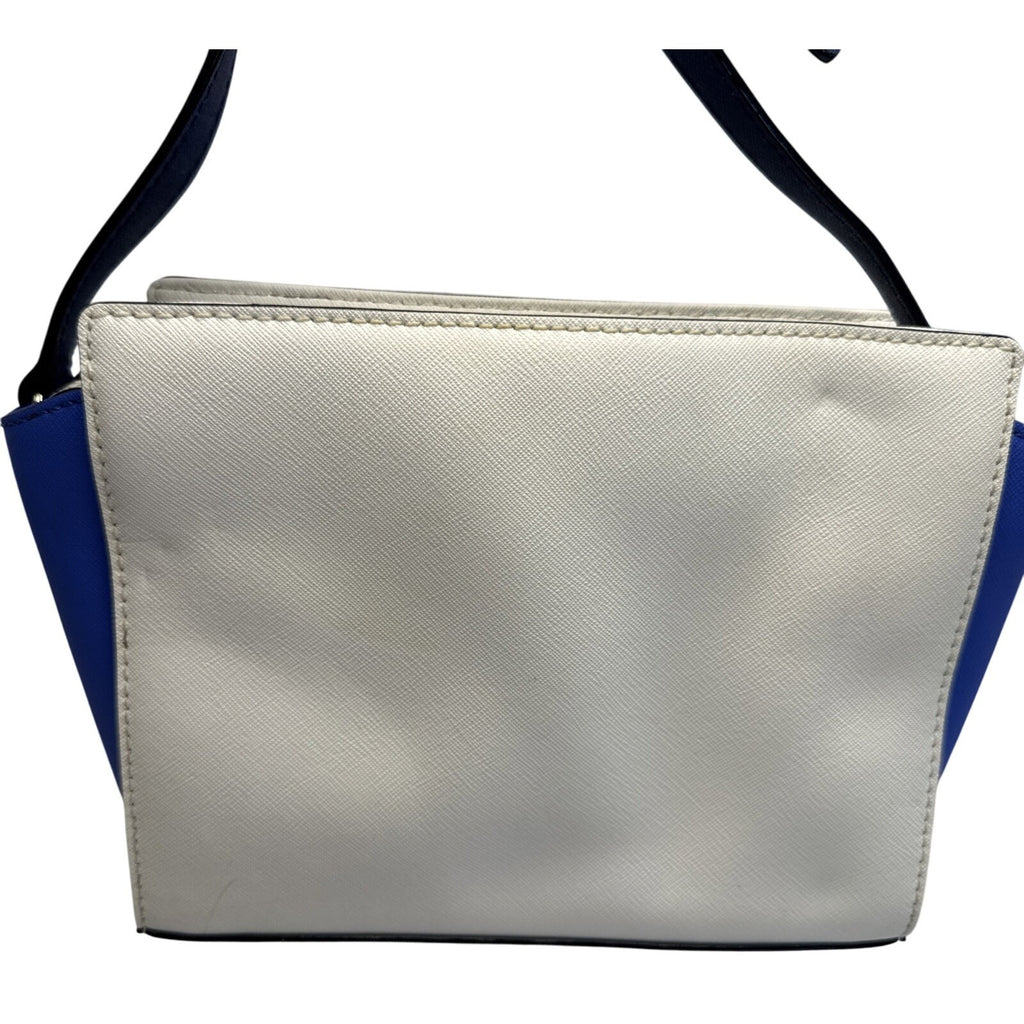 Kate Spade New York Blue & White Crossbody Bag With Gold Zipper
