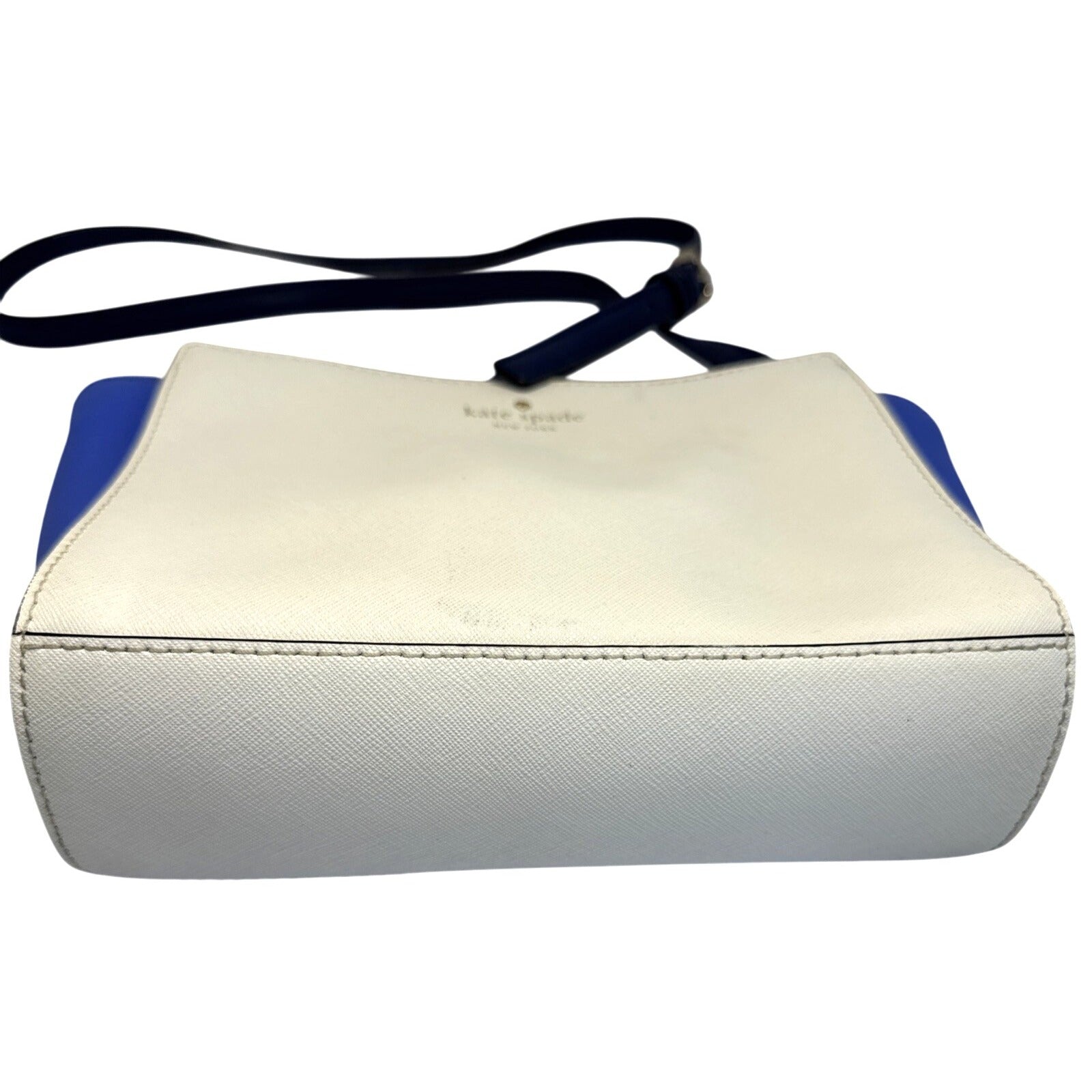 Kate Spade New York Blue & White Crossbody Bag With Gold Zipper