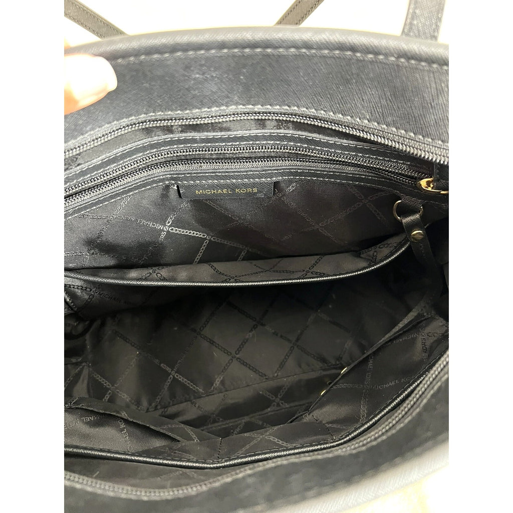 Michael Kors Black Nylon & Leather Tote Shoulder Bag