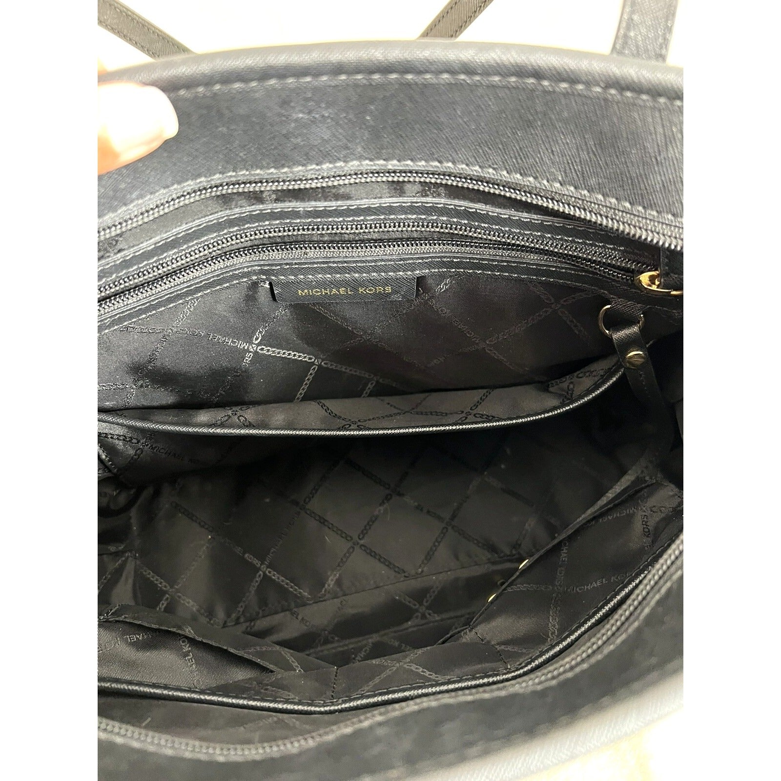 Michael Kors Black Nylon & Leather Tote Shoulder Bag