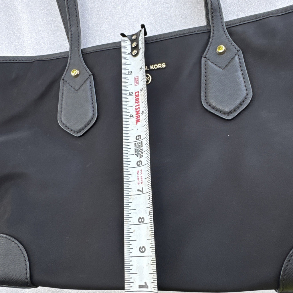 Michael Kors Black Nylon & Leather Tote Shoulder Bag