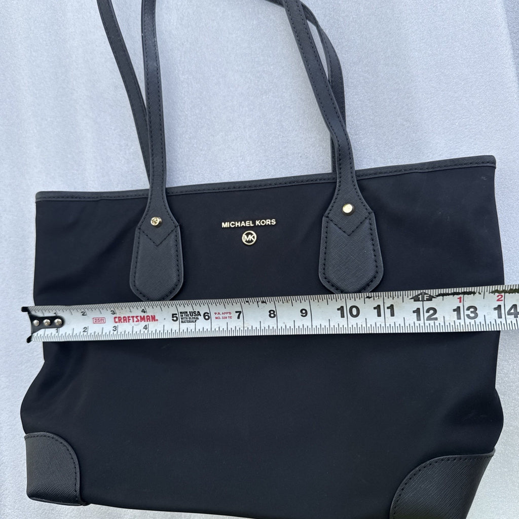 Michael Kors Black Nylon & Leather Tote Shoulder Bag