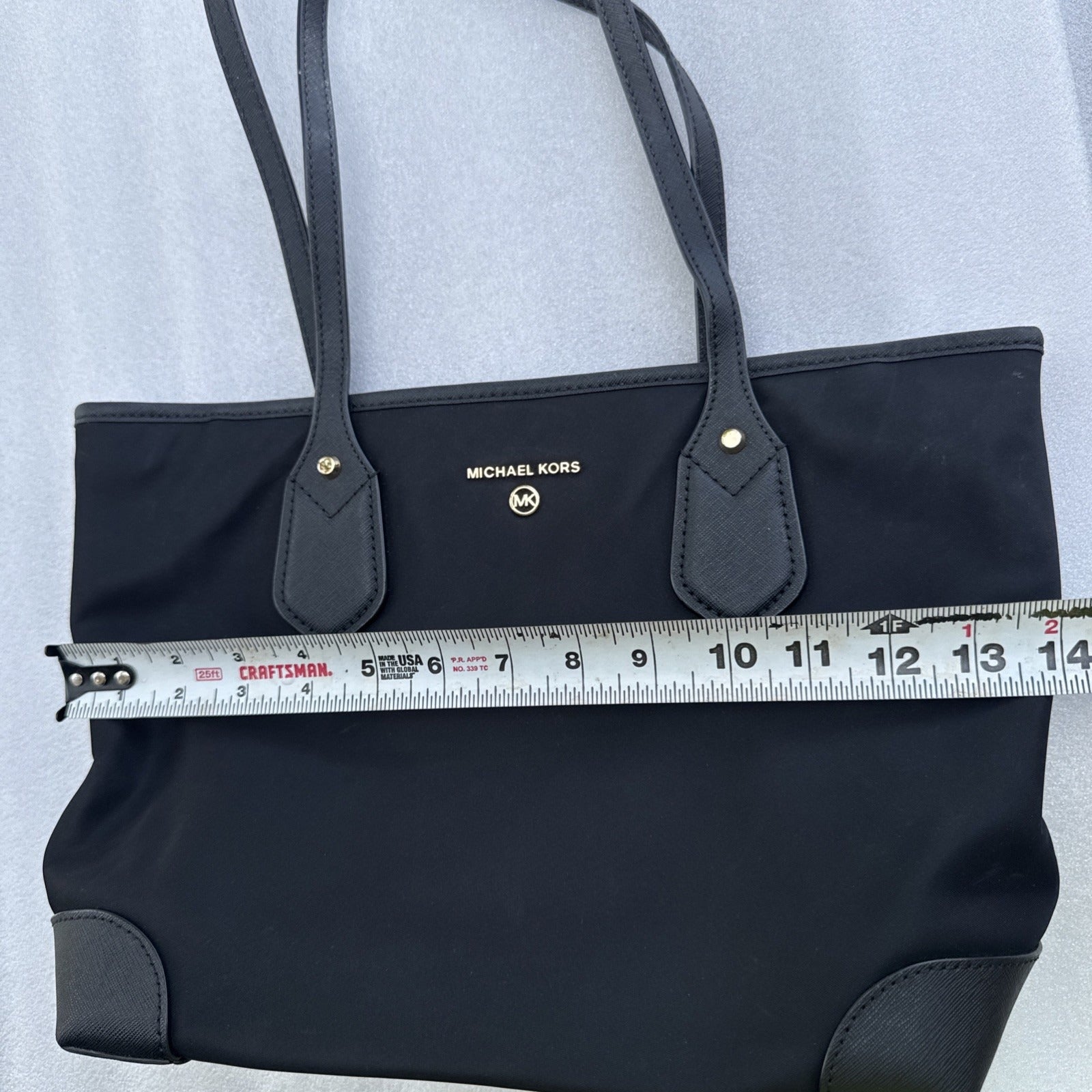 Michael Kors Black Nylon & Leather Tote Shoulder Bag