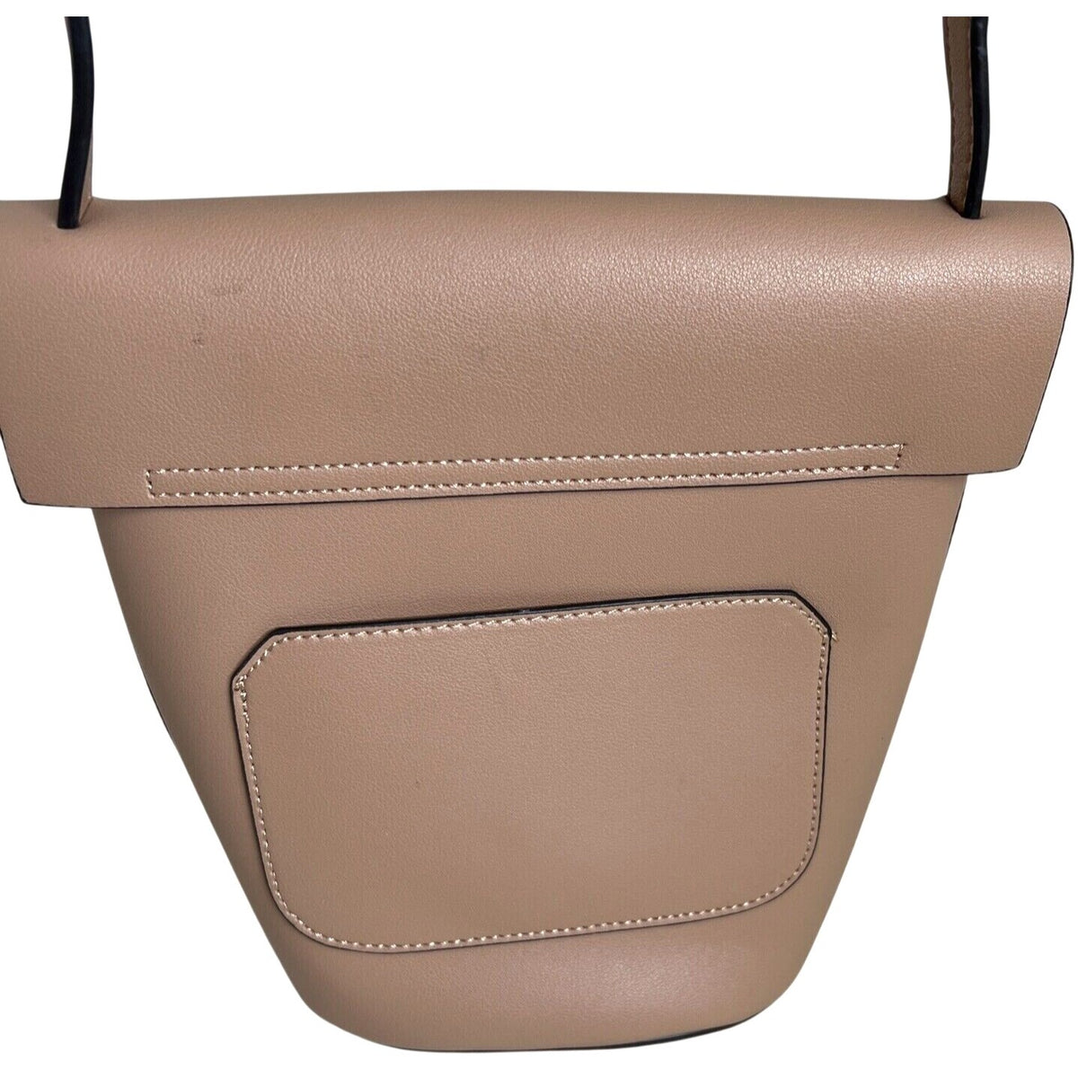 Expressions NYC Beige Faux Leather Crossbody Bag Adjustable Strap Gold-Tone