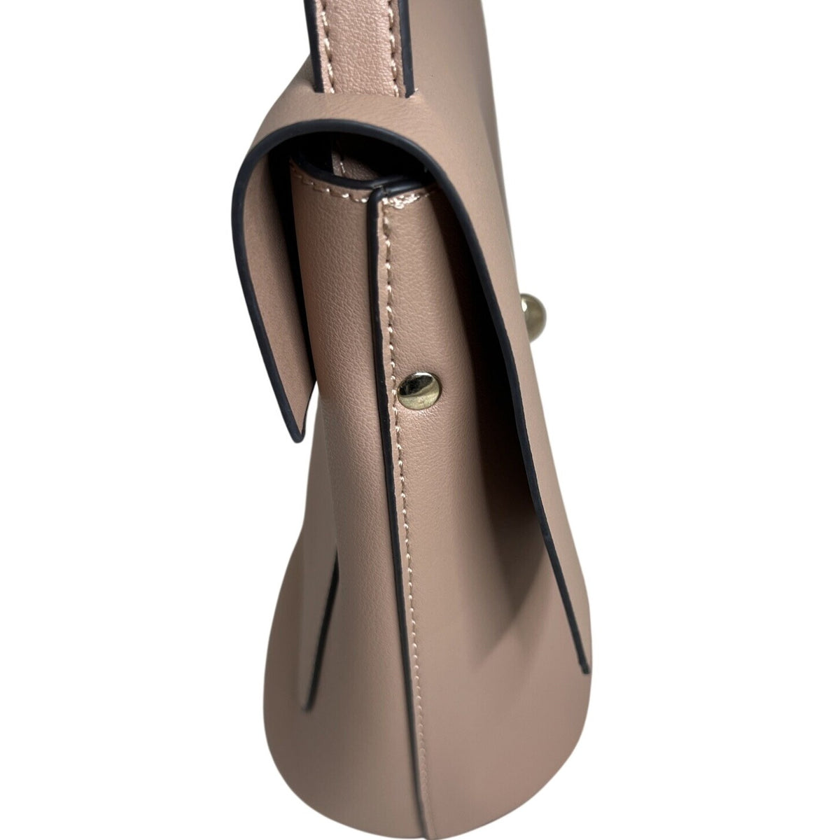 Expressions NYC Beige Faux Leather Crossbody Bag Adjustable Strap Gold-Tone