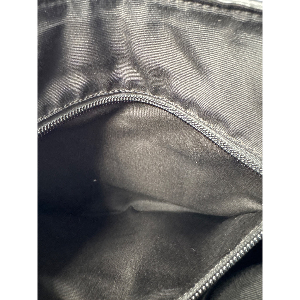 Coach Black Leather Messenger Bag With Adjustable Strap & Zip Pocket