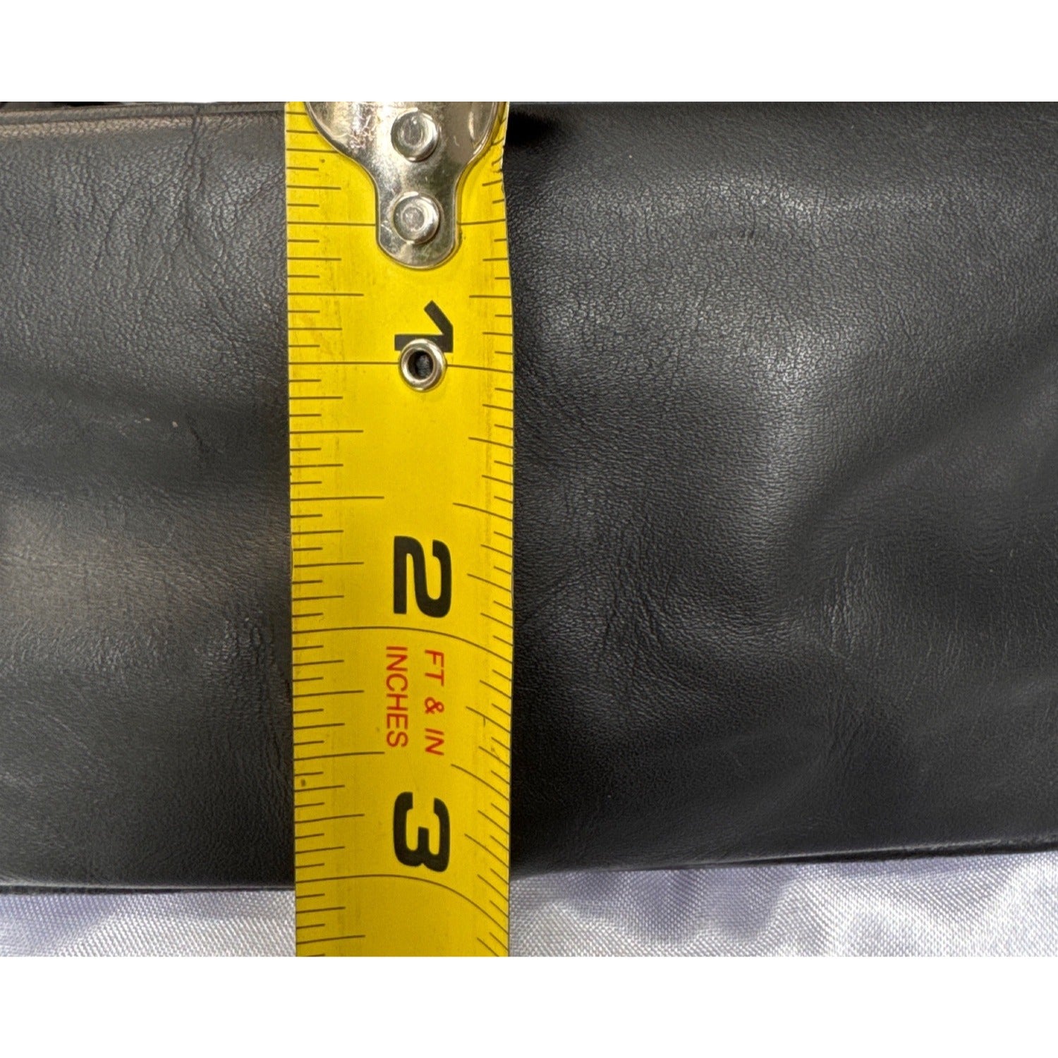 Coach Black Leather Messenger Bag With Adjustable Strap & Zip Pocket
