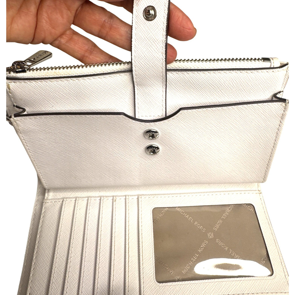 Michael Kors Quilted White Leather Wristlet Wallet