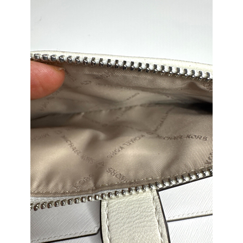 Michael Kors Quilted White Leather Wristlet Wallet
