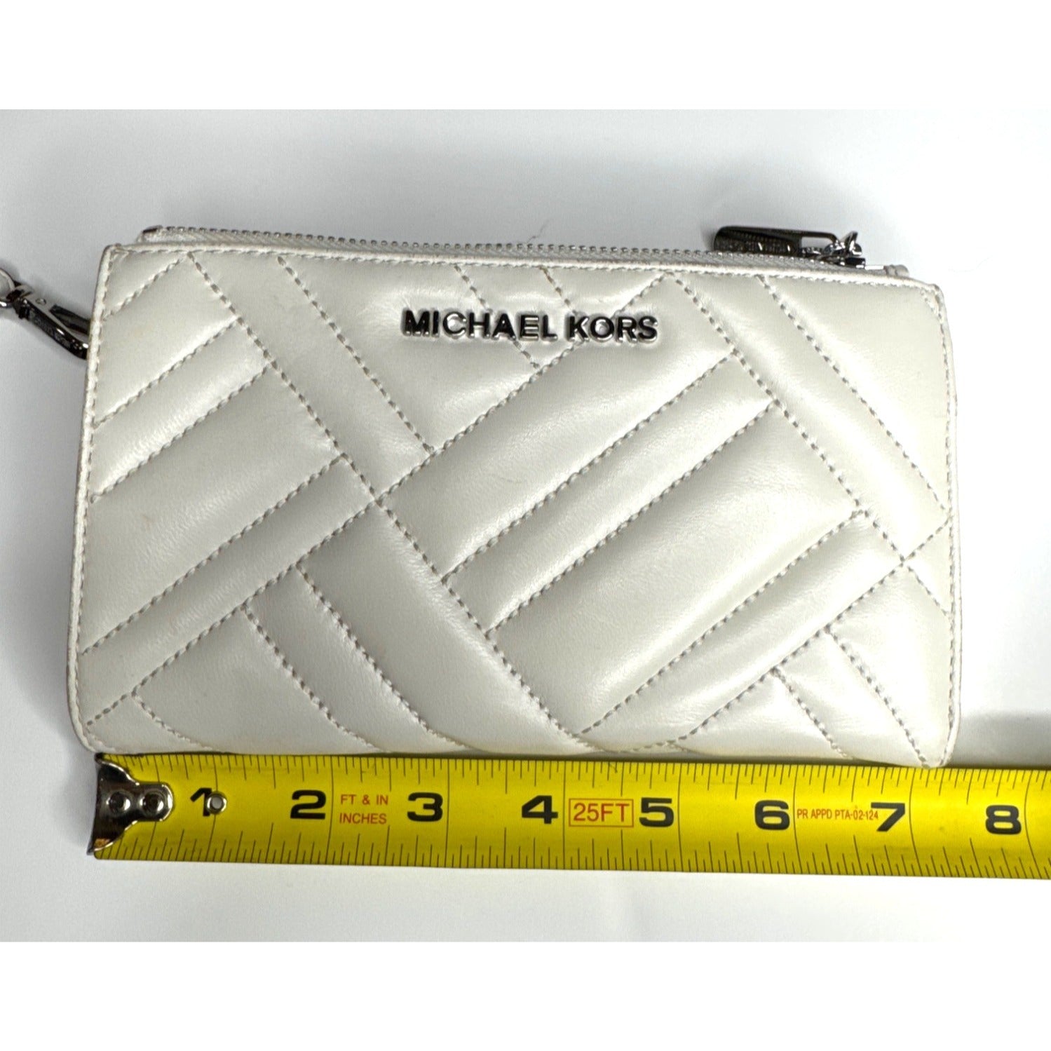 Michael Kors Quilted White Leather Wristlet Wallet