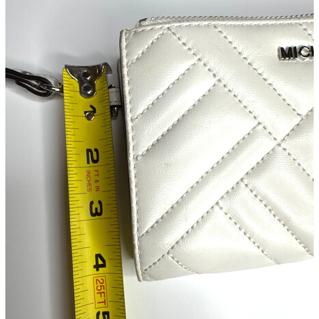 Michael Kors Quilted White Leather Wristlet Wallet