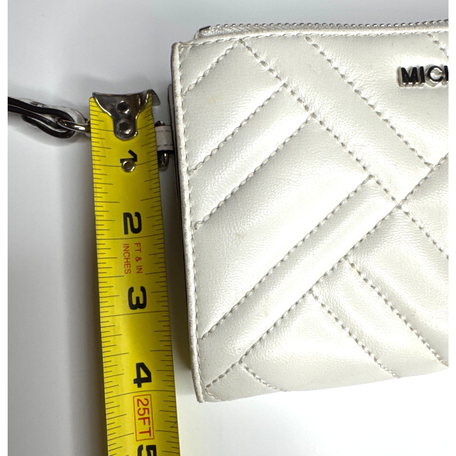 Michael Kors Quilted White Leather Wristlet Wallet