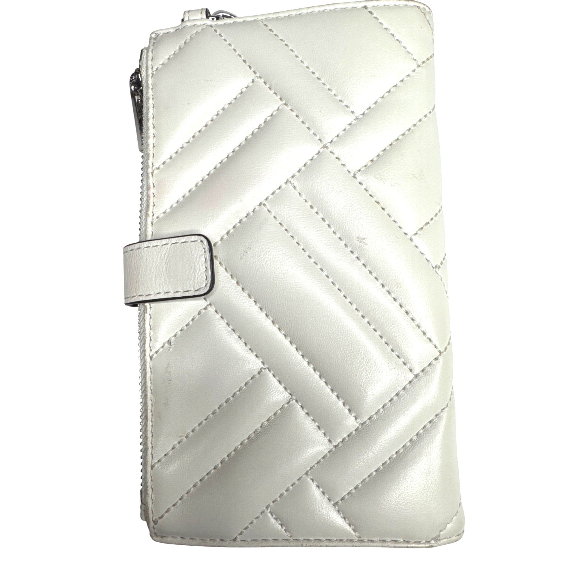 Michael Kors Quilted White Leather Wristlet Wallet