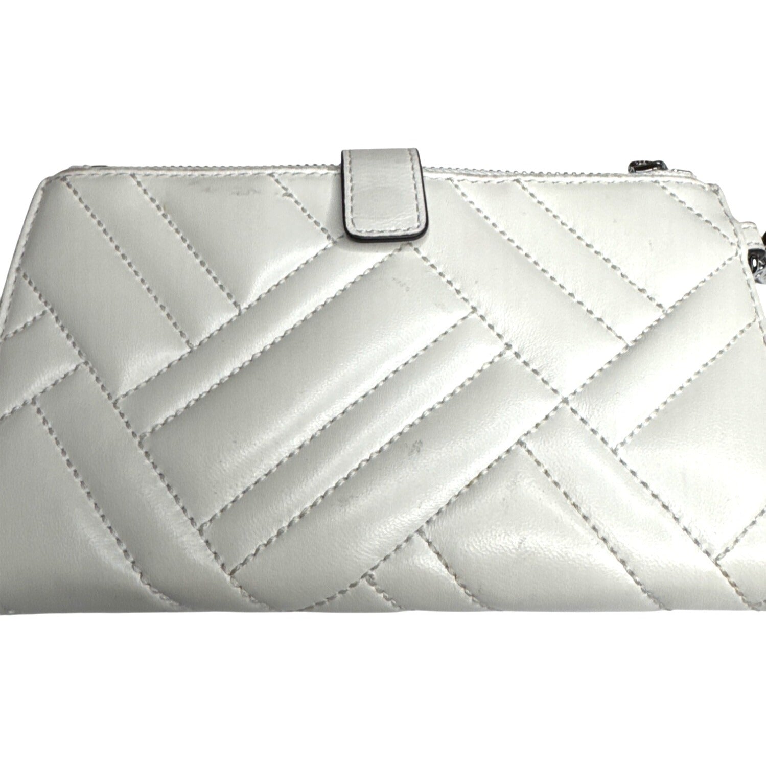 Michael Kors Quilted White Leather Wristlet Wallet