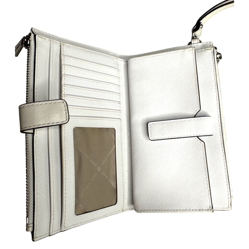 Michael Kors Quilted White Leather Wristlet Wallet