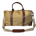 VCP Vintage-Style Canvas Duffel Bag W/Brown Leather Trim & Adjustable Strap L