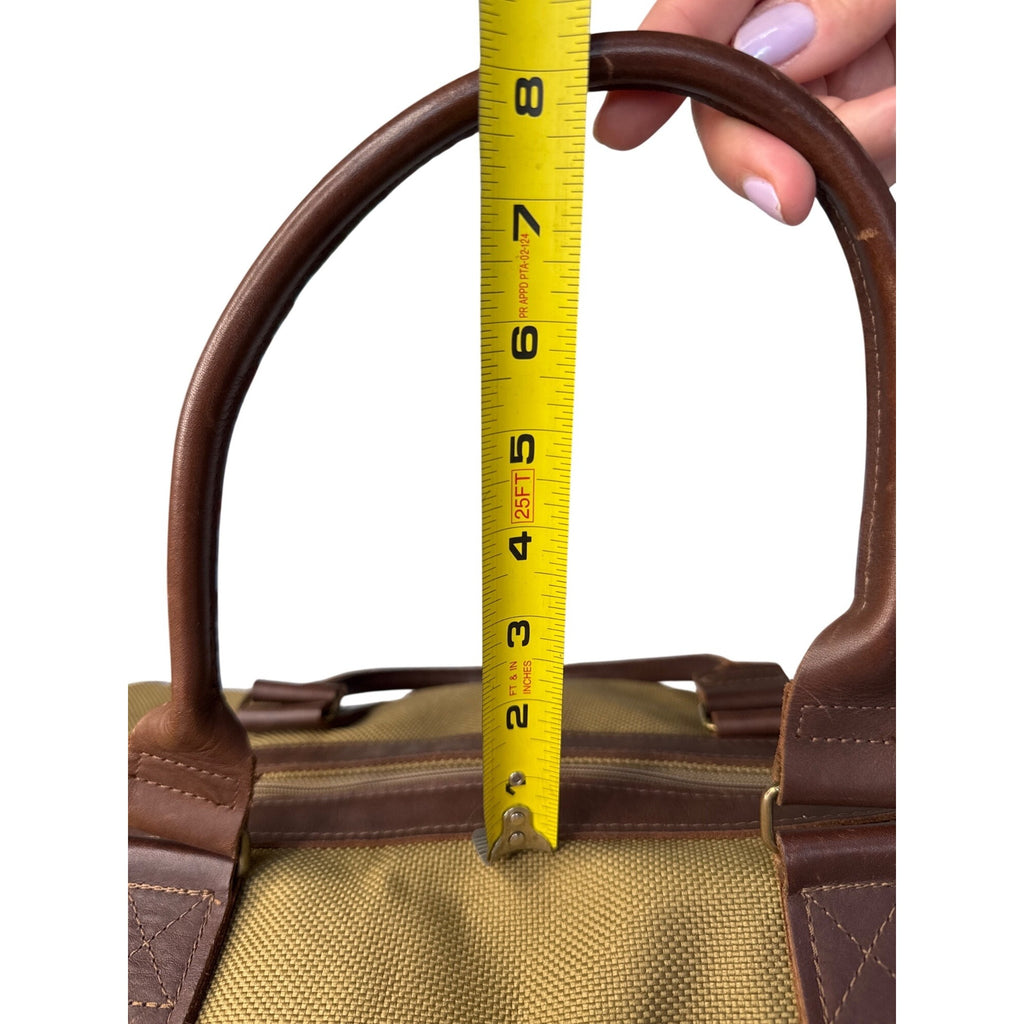 VCP Vintage-Style Canvas Duffel Bag W/Brown Leather Trim & Adjustable Strap L