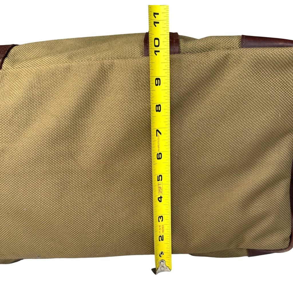 VCP Vintage-Style Canvas Duffel Bag W/Brown Leather Trim & Adjustable Strap L